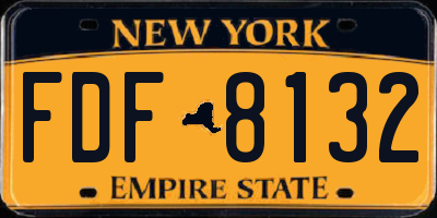 NY license plate FDF8132
