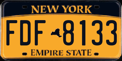 NY license plate FDF8133