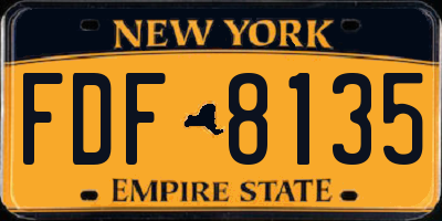 NY license plate FDF8135