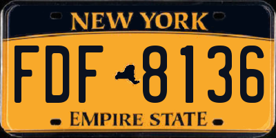 NY license plate FDF8136