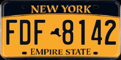 NY license plate FDF8142