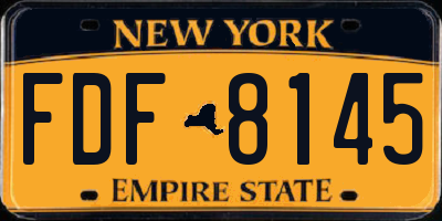 NY license plate FDF8145