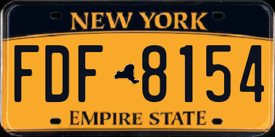 NY license plate FDF8154