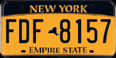 NY license plate FDF8157
