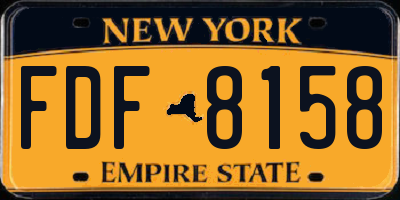 NY license plate FDF8158