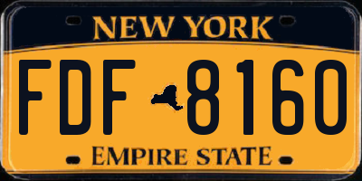 NY license plate FDF8160