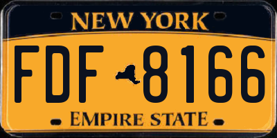 NY license plate FDF8166