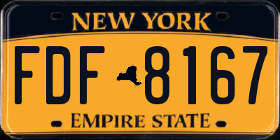 NY license plate FDF8167