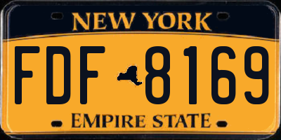 NY license plate FDF8169