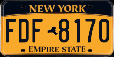 NY license plate FDF8170