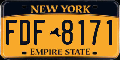 NY license plate FDF8171