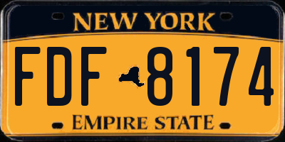 NY license plate FDF8174