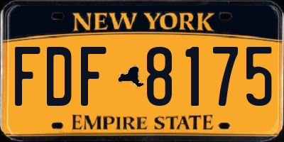 NY license plate FDF8175
