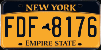 NY license plate FDF8176