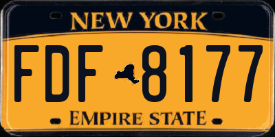 NY license plate FDF8177