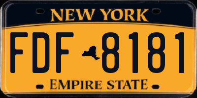 NY license plate FDF8181