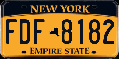 NY license plate FDF8182