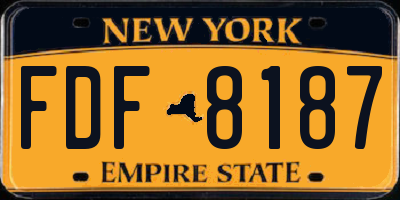 NY license plate FDF8187