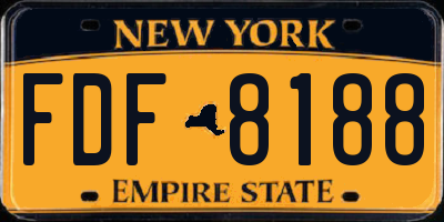 NY license plate FDF8188