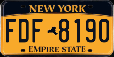NY license plate FDF8190