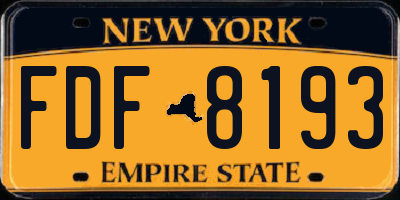 NY license plate FDF8193