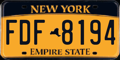 NY license plate FDF8194