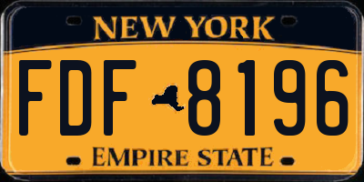 NY license plate FDF8196