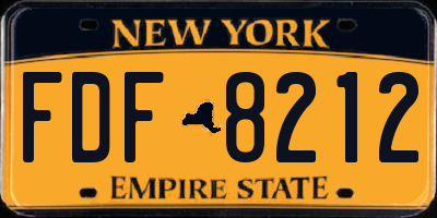 NY license plate FDF8212
