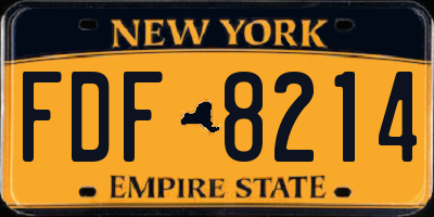 NY license plate FDF8214