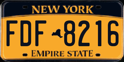 NY license plate FDF8216