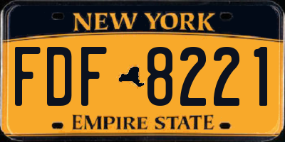 NY license plate FDF8221