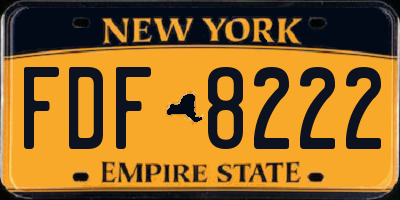 NY license plate FDF8222