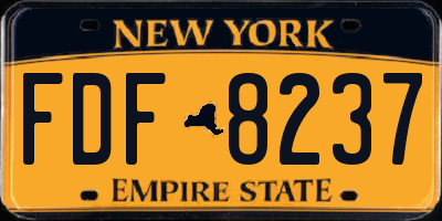 NY license plate FDF8237
