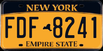 NY license plate FDF8241