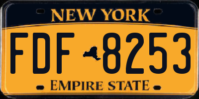 NY license plate FDF8253