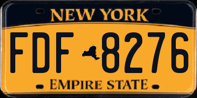 NY license plate FDF8276