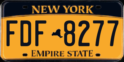 NY license plate FDF8277