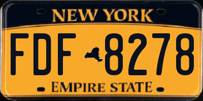 NY license plate FDF8278