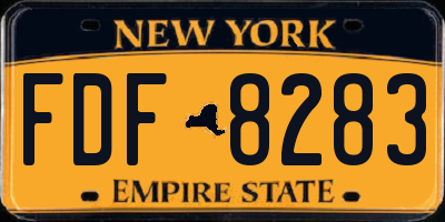NY license plate FDF8283