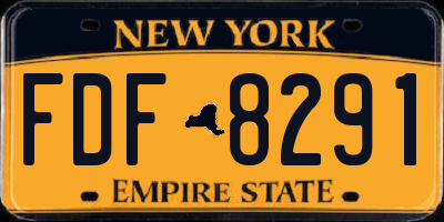 NY license plate FDF8291