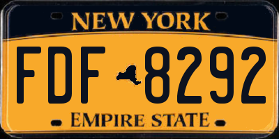 NY license plate FDF8292