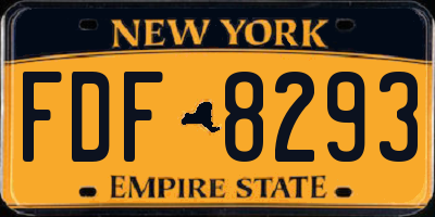 NY license plate FDF8293
