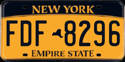 NY license plate FDF8296