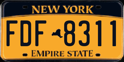 NY license plate FDF8311