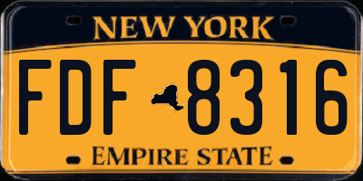 NY license plate FDF8316
