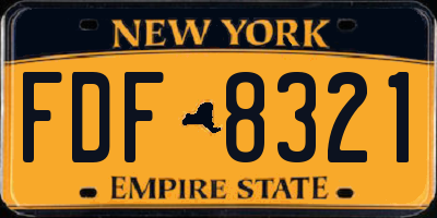 NY license plate FDF8321