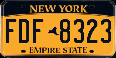NY license plate FDF8323