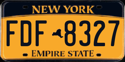 NY license plate FDF8327