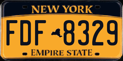 NY license plate FDF8329