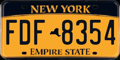 NY license plate FDF8354